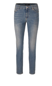 Röhrenjeans mit Schmuckknopf