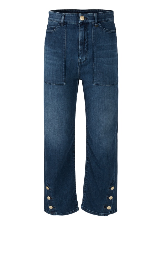Weite Jeans mit Knopfdetails