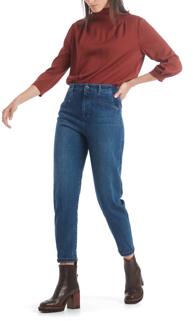 Weite High-Waist-Jeans