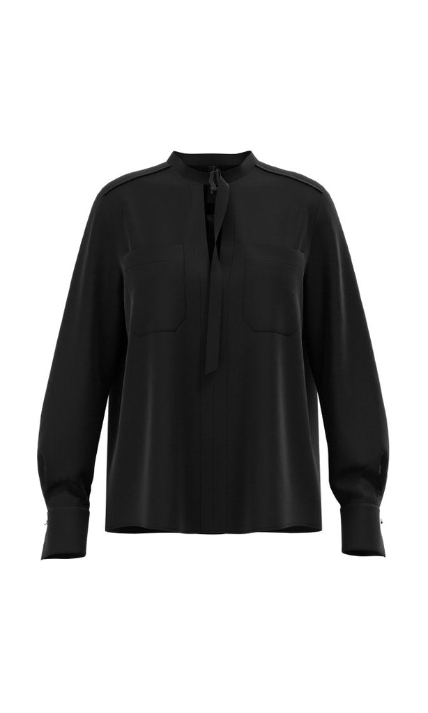 Fließende Bluse mit Brusttaschen