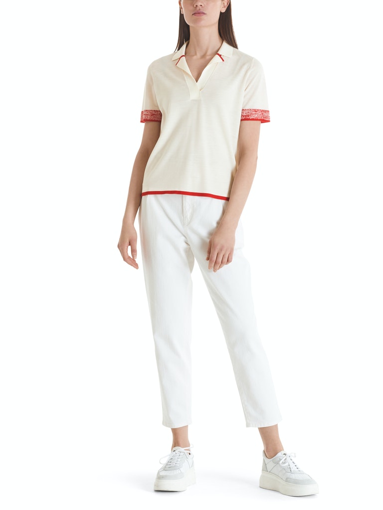 Feinstrick-Poloshirt